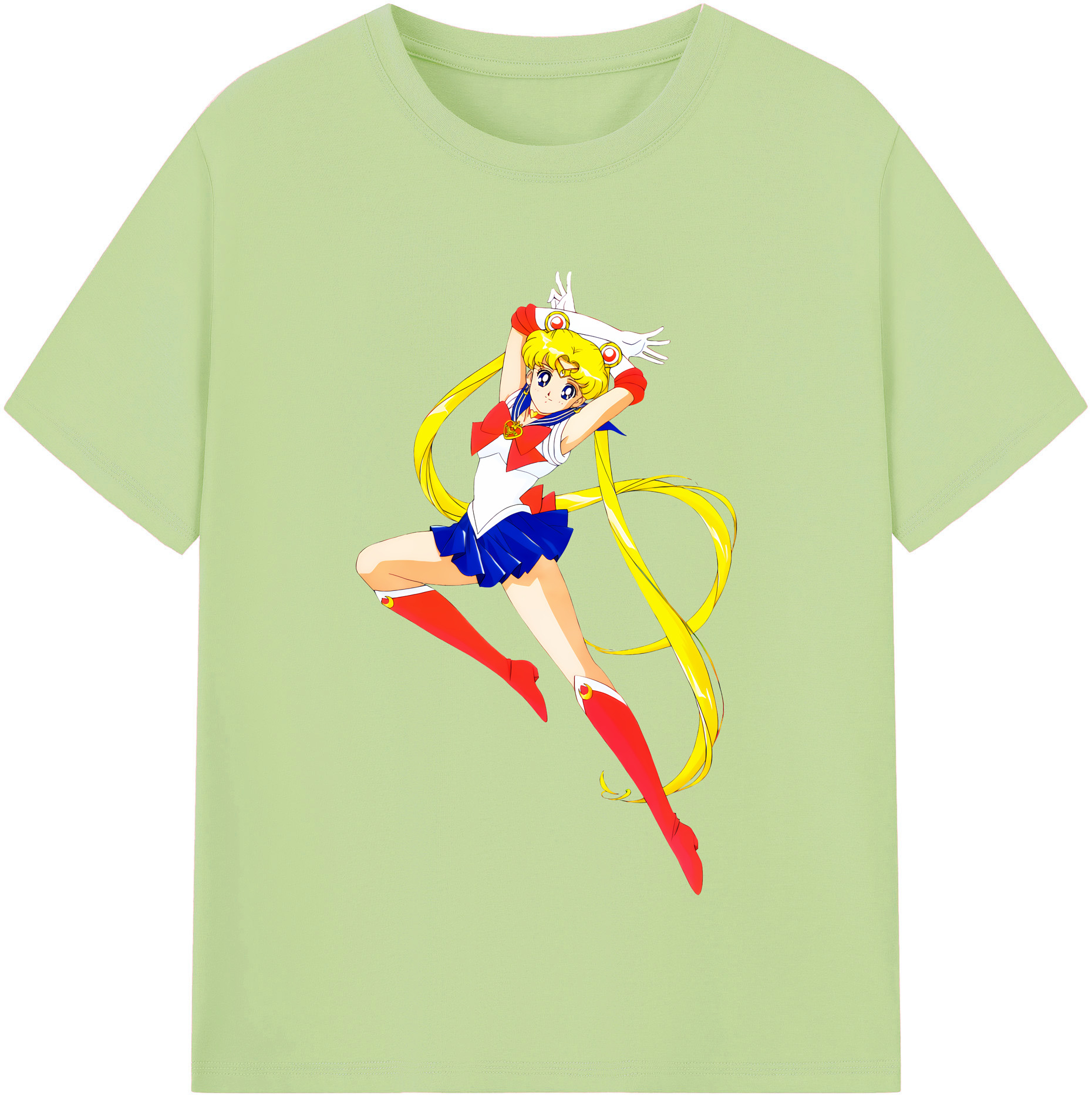 （画像用） 美少女戦士セーラームーン 月野 うさぎ つきの うさぎ Sailor Moon Tsukino Usagi 綿100％半袖Tシャツ（フロントプリント）